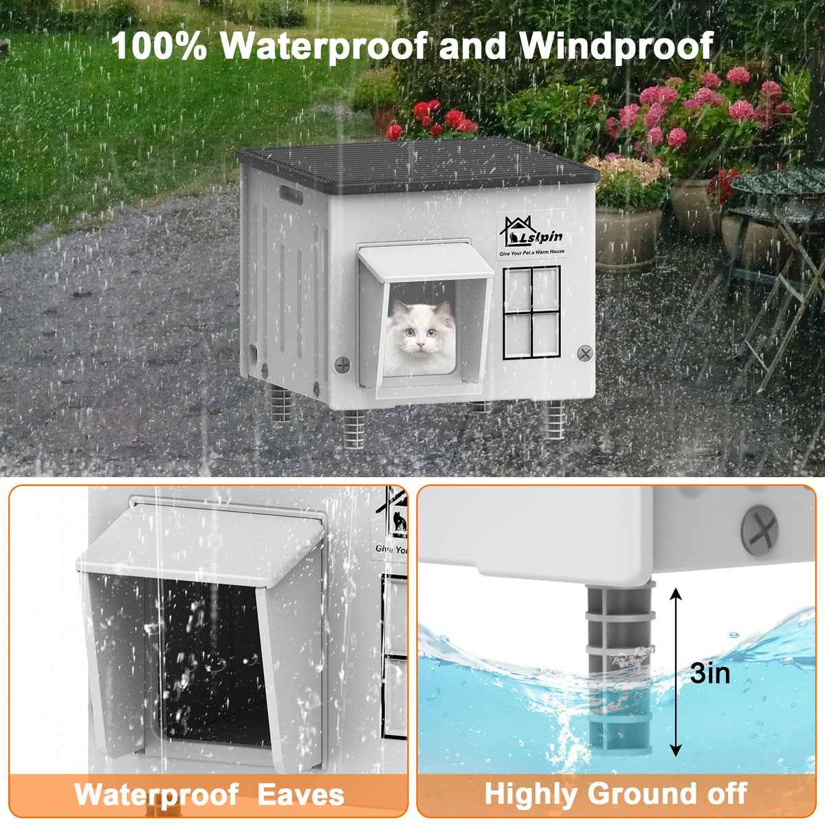 Heated Insulated Elevated Cat House M850