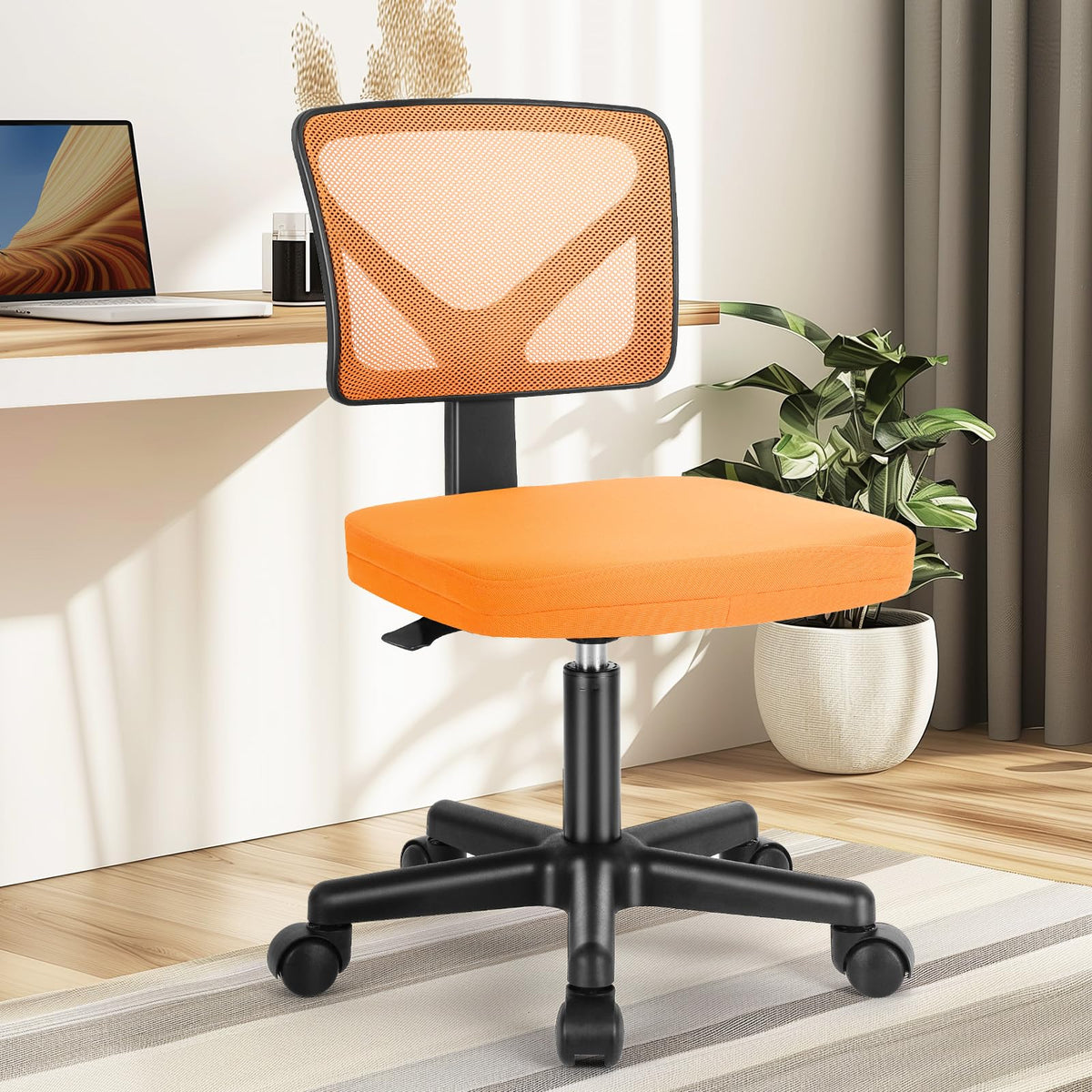 Orange Mesh Ergonomic Adjustable Swivel Rolling Office Chair A50505