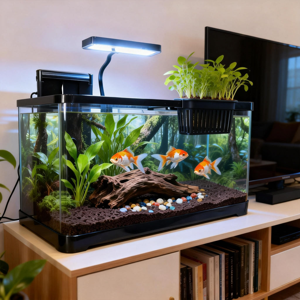 5 Gallon Plastic Aquarium Starter Kit with Filter and LED Light F95900