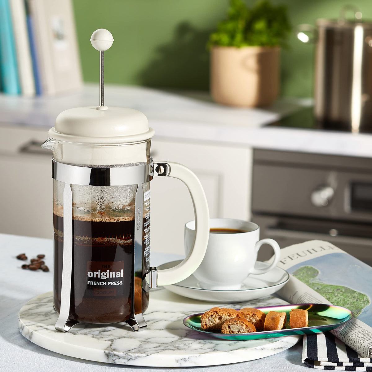 White 8 Cup Glass Coffee Maker T457997