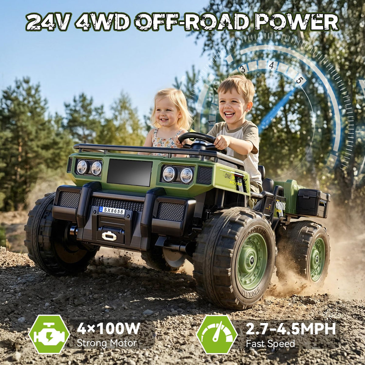 24V 4WD 2-Seater Ride on Dump Truck V795996
