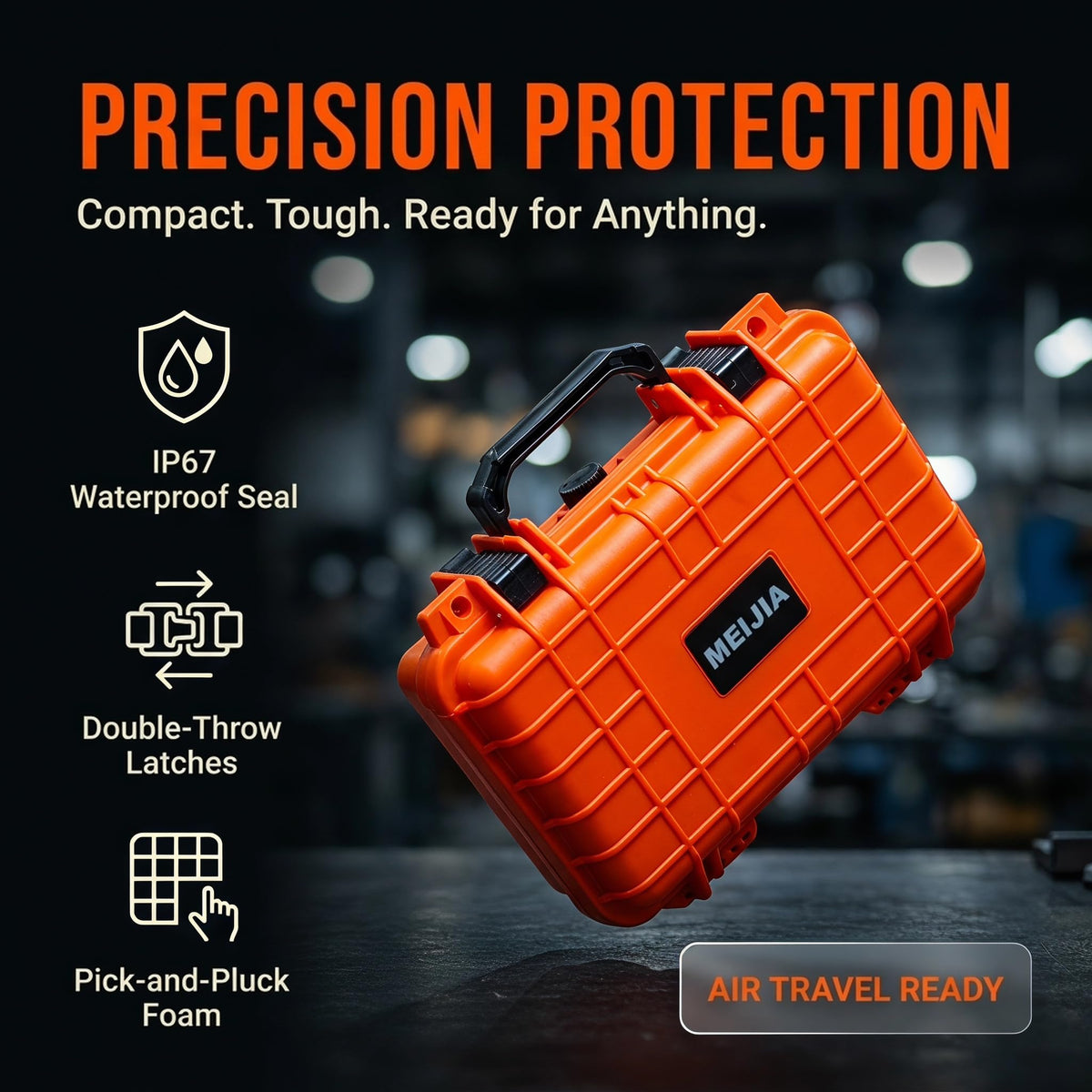 Portable Waterproof Hard Case with Customizable Foam O600258