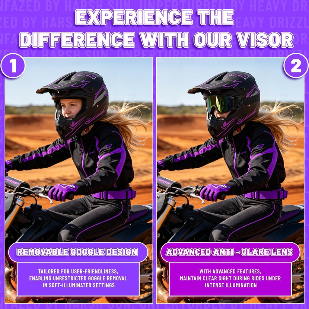 DOT Certified Kids Youth Full Face Motorcycle Helmet X7285