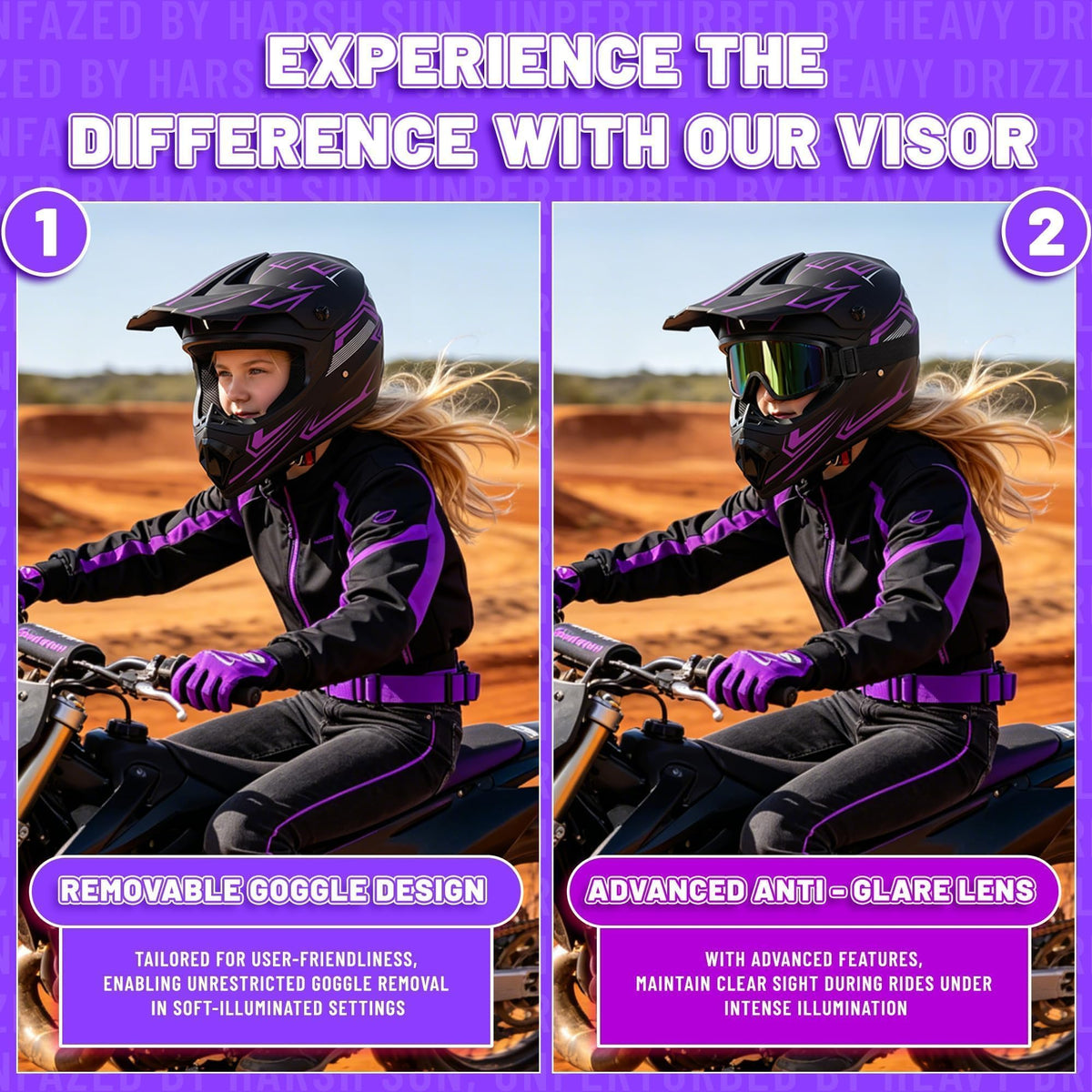 DOT Certified Kids Youth Full Face Motorcycle Helmet X7285