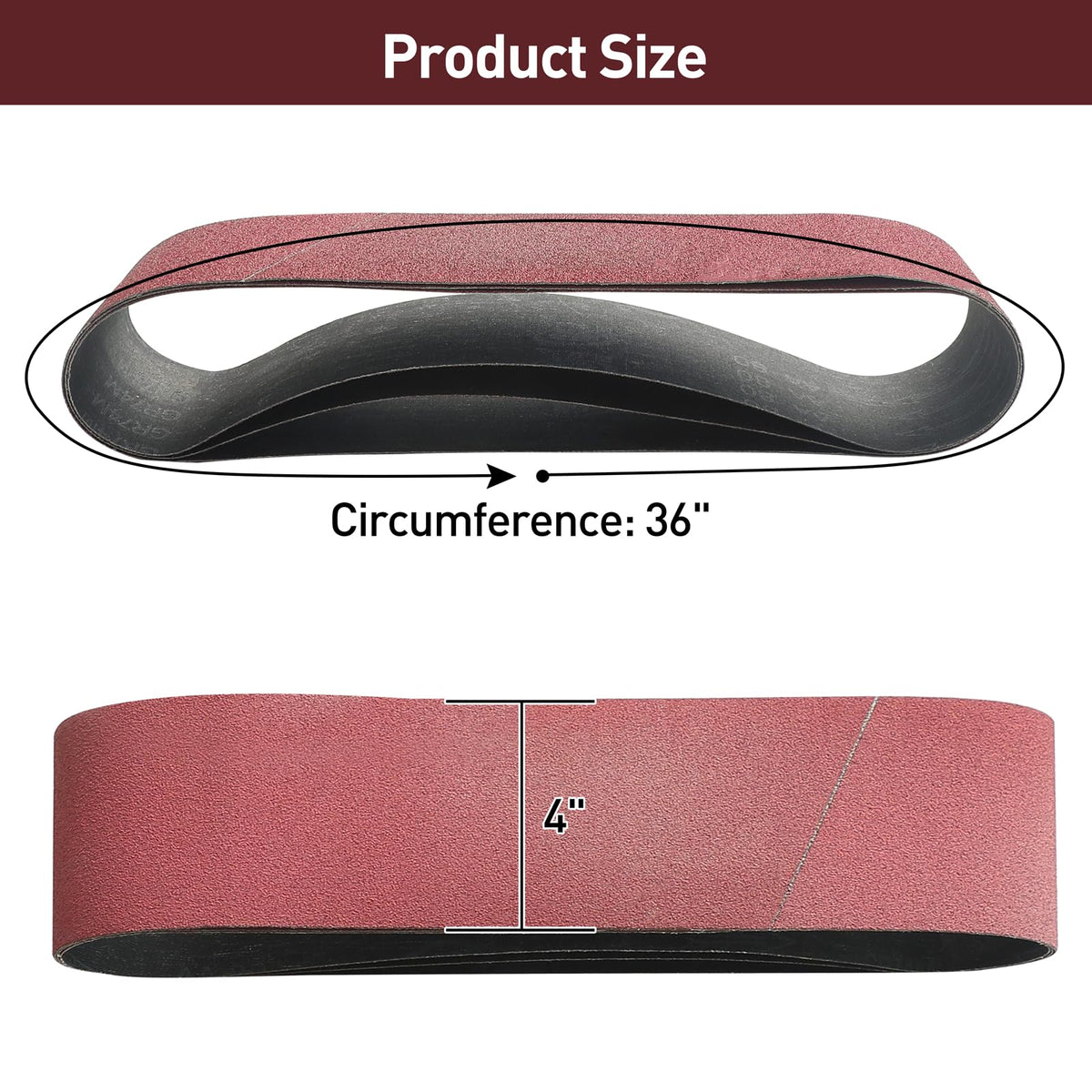 4" x 36" Assorted Grits 12 Pcs Aluminum Oxide Sanding Belts B62210