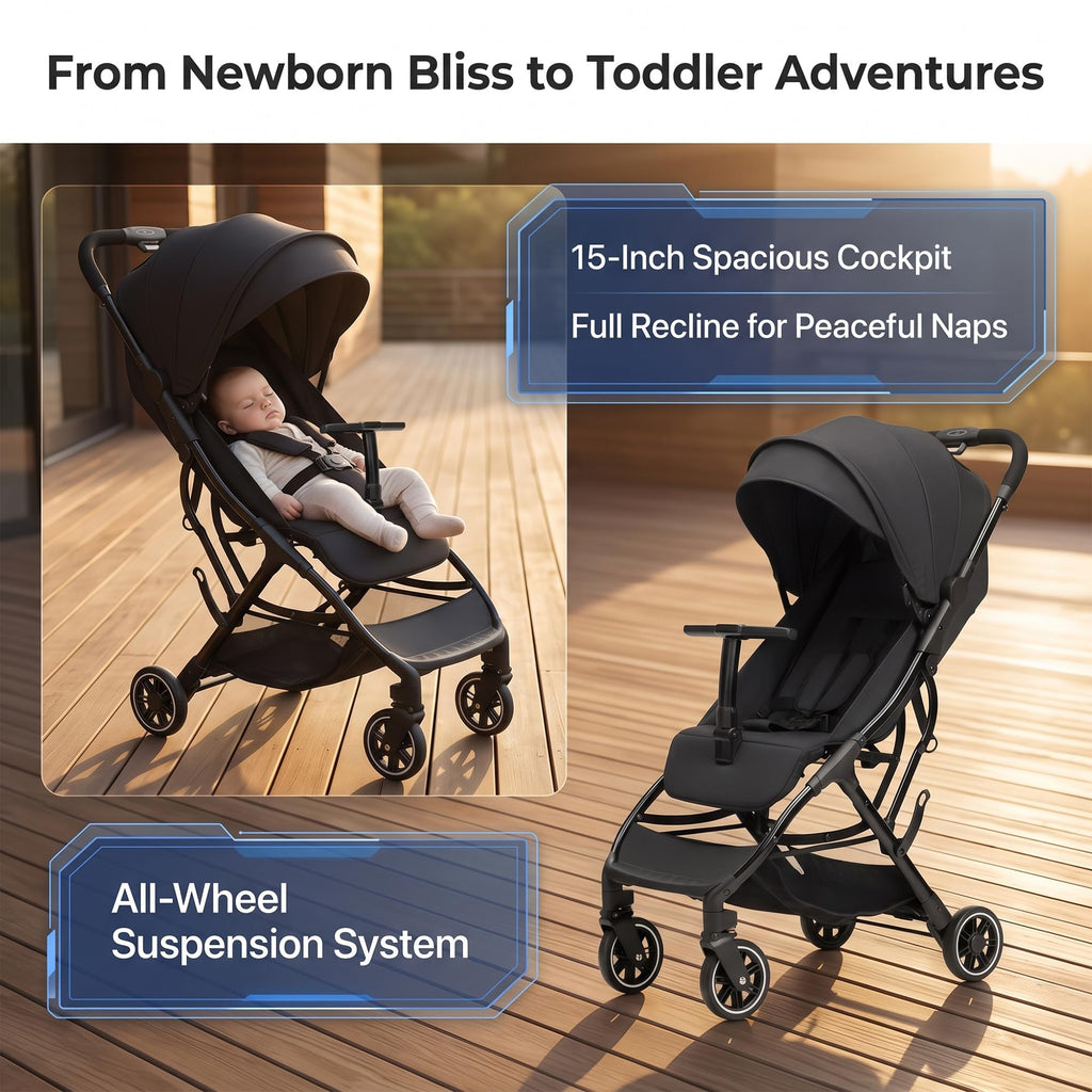 Portable Lightweight Umbrella Stroller with Sun Canopy E481687