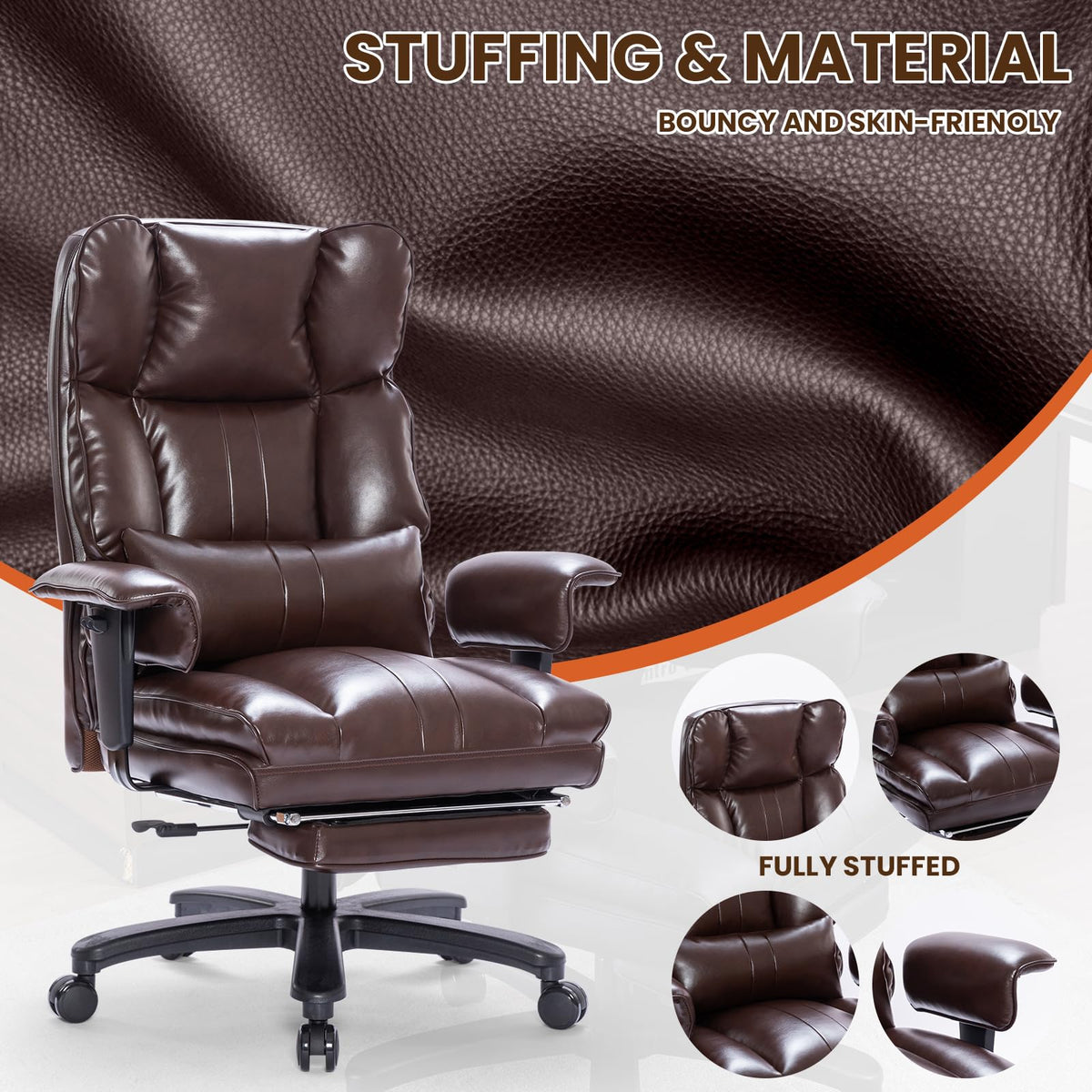 Big and Tall Office Chair with Foot Rest I6211