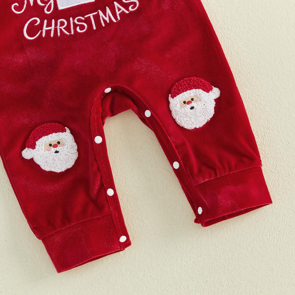 Christmas Baby Boy Outfit Romper Overalls Set T4347