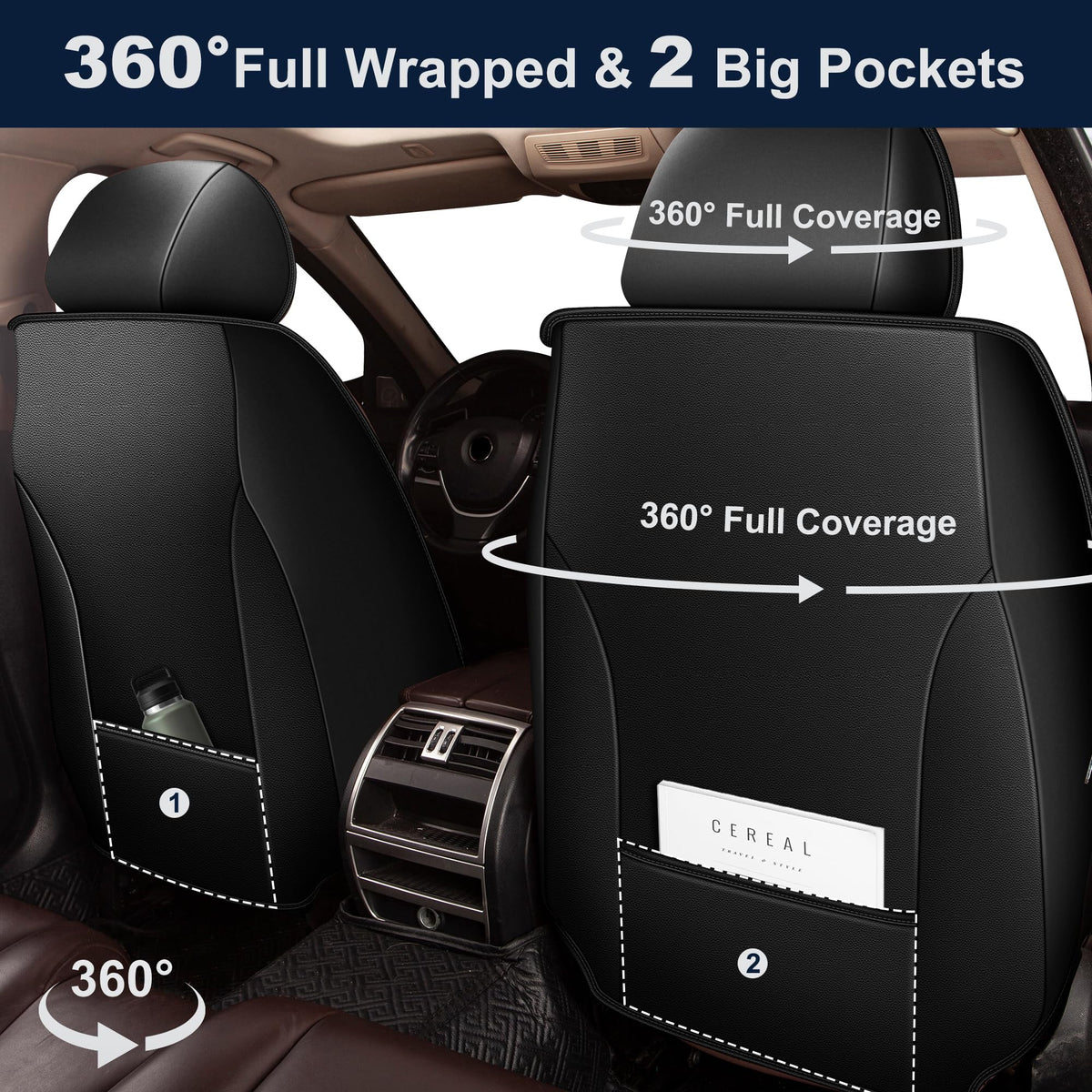 Leather Full Set 5 Seats Seat Covers Z6422