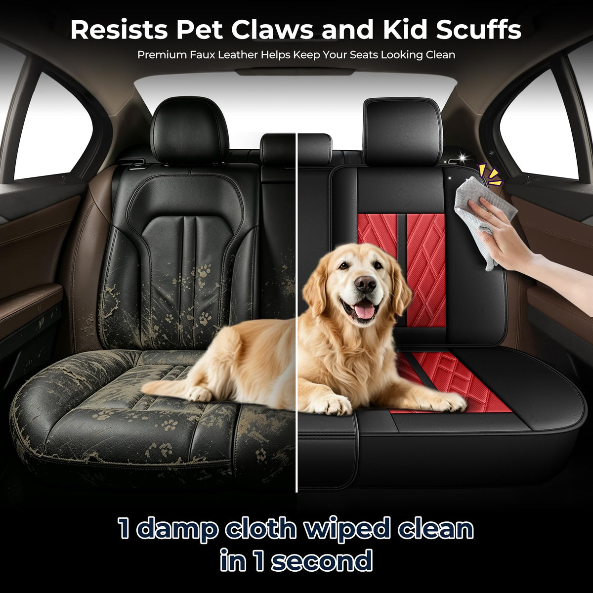 Leather Full Set 5 Seats Seat Covers Z6422