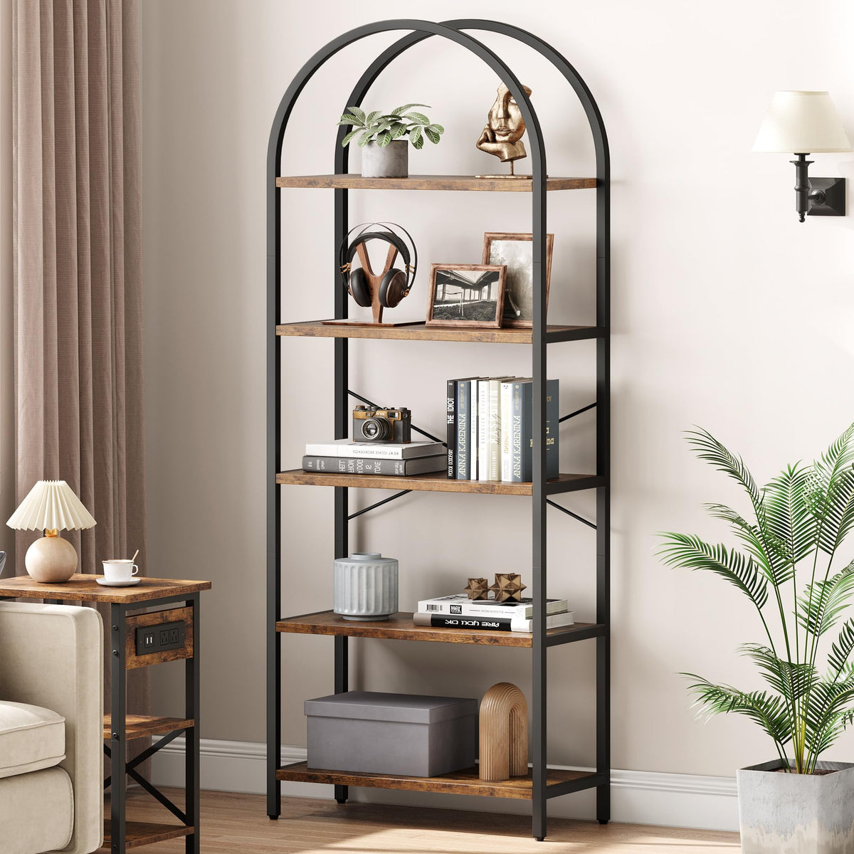 5 Tier Metal Frame Bookshelf T8543