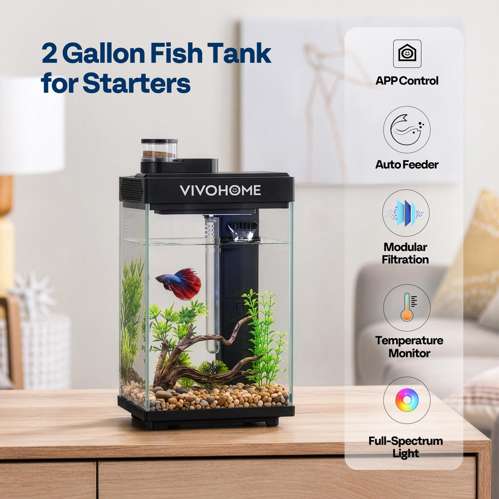 2 Gallon Smart Fish Tank with Auto Feeder G8406