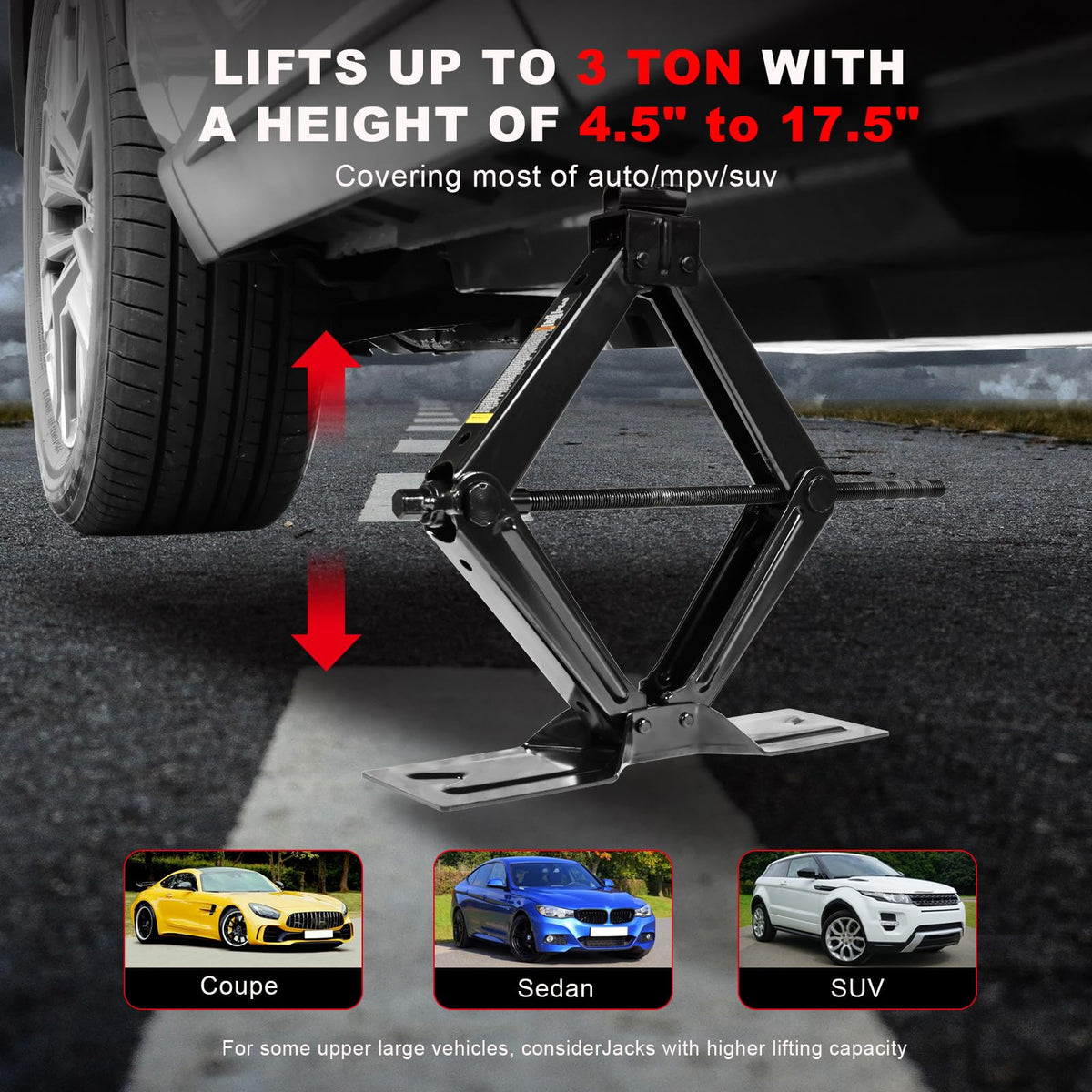 3 Ton Scissor Car Jack with Lug Wrench C45047