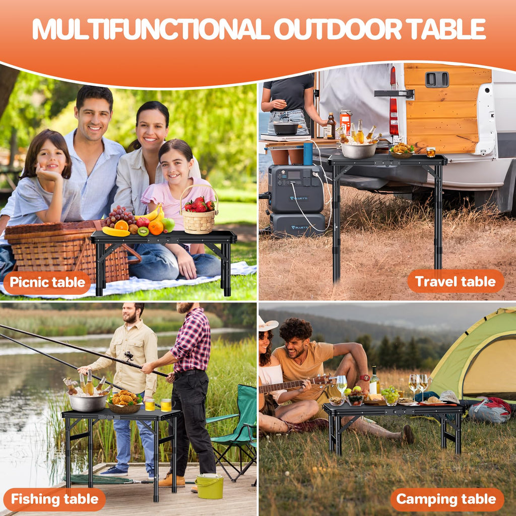 Waterproof Camping Tables with Plastic Tabletop J245