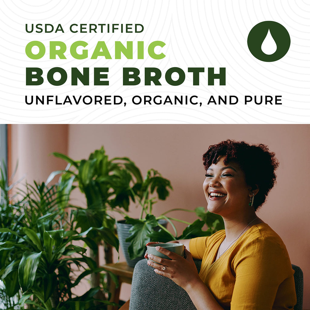 Organic Grass Fed Beef Bone Broth Protein Powder 16oz D645