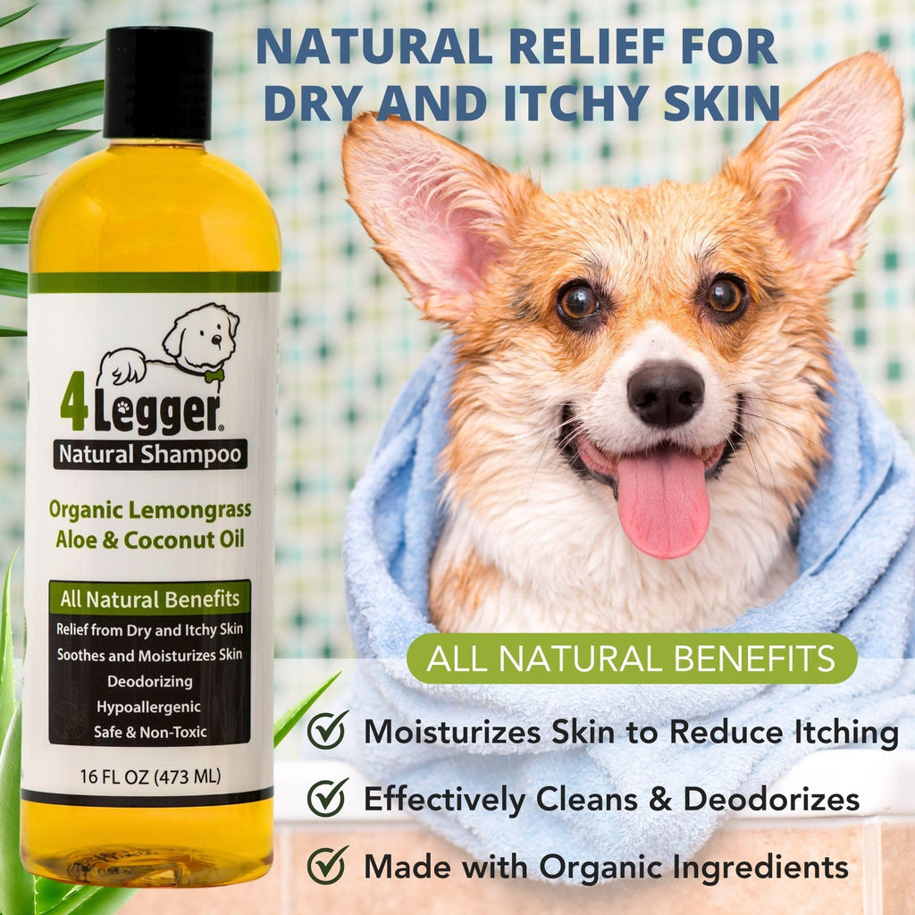 Certified Organic Hypoallergenic Dog Shampoo with Aloe and Lemongrass 16 oz A193276