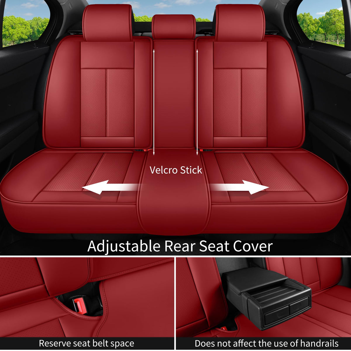 Red 5 Seat Car Seat Covers Full Set K12019