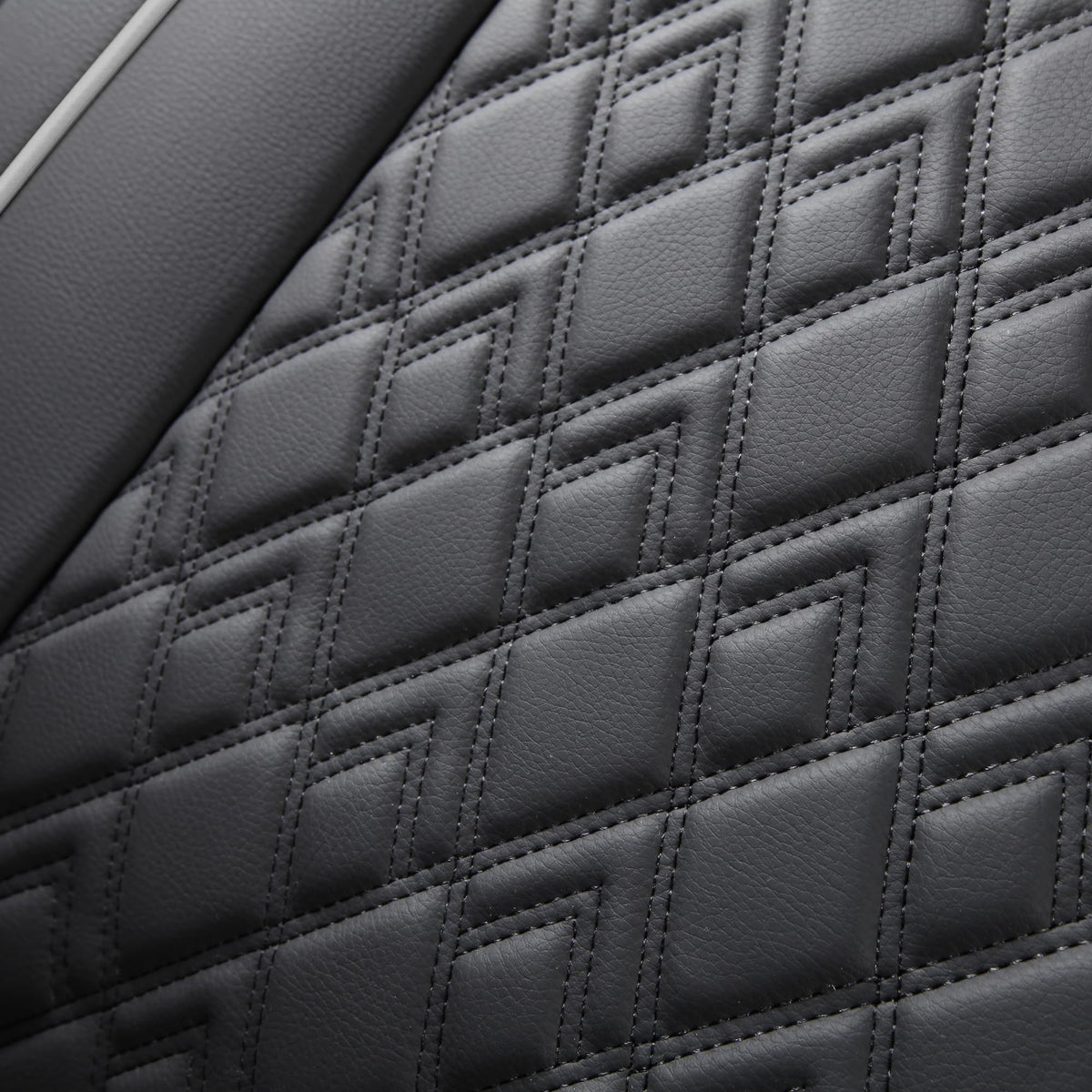 Leather Seat Covers for Chevy Silverado GMC Sierra, Custom Fit, Front Pair, Black Grey N4095