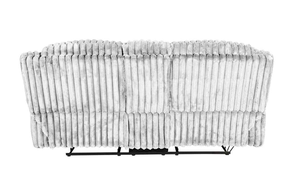 Light Gray Corduroy Manual Motion Loveseat G57475