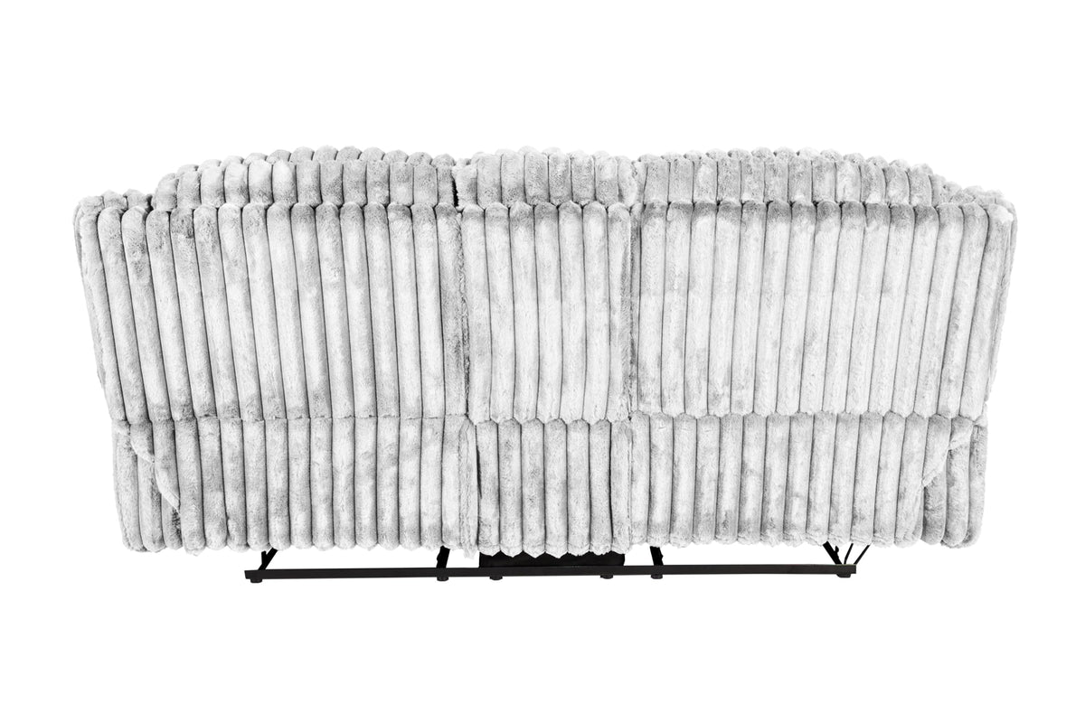 Light Gray Corduroy Manual Motion Loveseat G57475