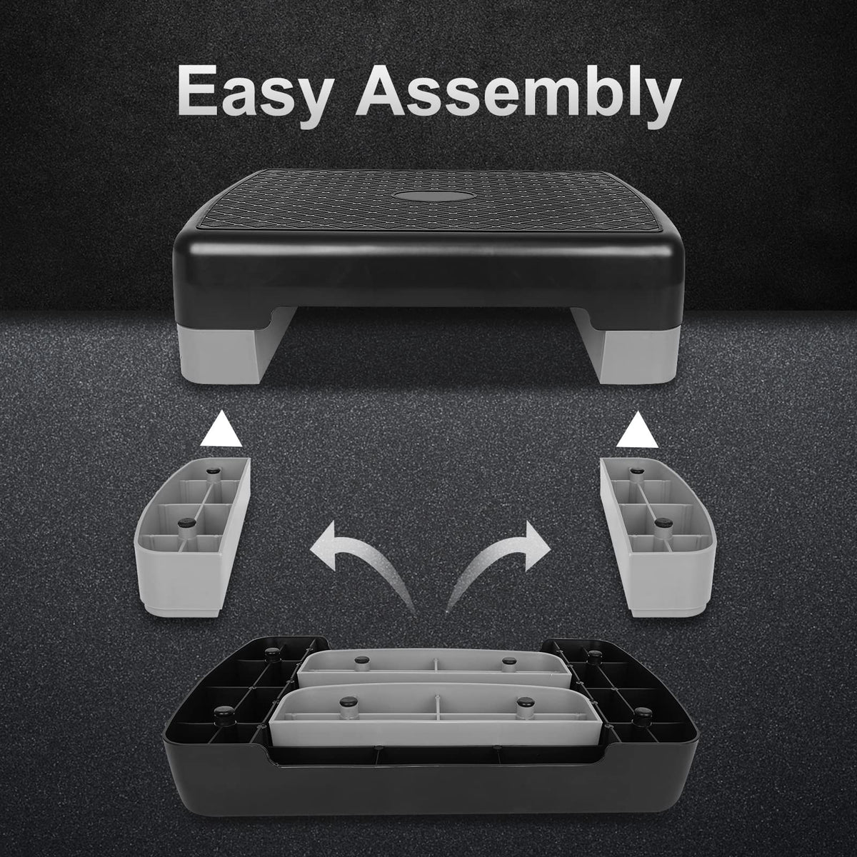 Adjustable 4"-6" Step Aerobics Platform with 2 Riser W7263