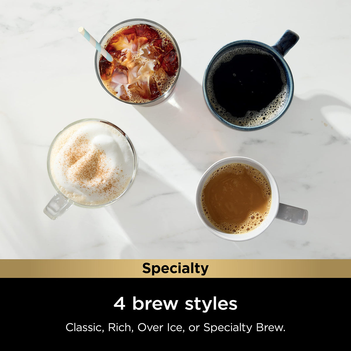 Single-Serve Coffee Maker with Milk Frother, Black D380959