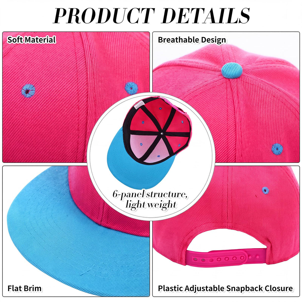 30 Pcs Flat Bill Snapback Hats Bulk Adjustable K8279