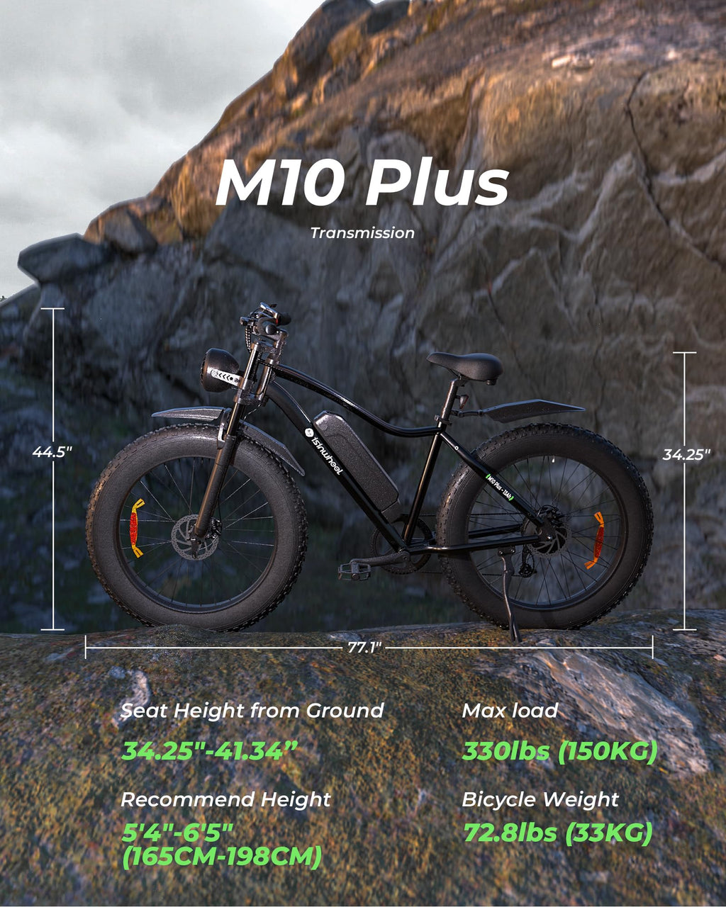 1000W 22 MPH 20"x4" Fat Tire Electric Bike R32267