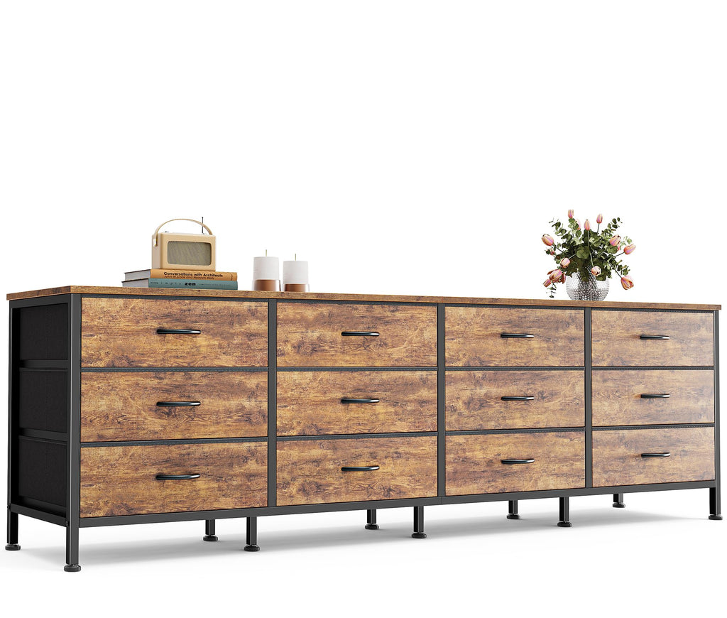 70 Inch 12 Fabric Drawer Dresser A9738