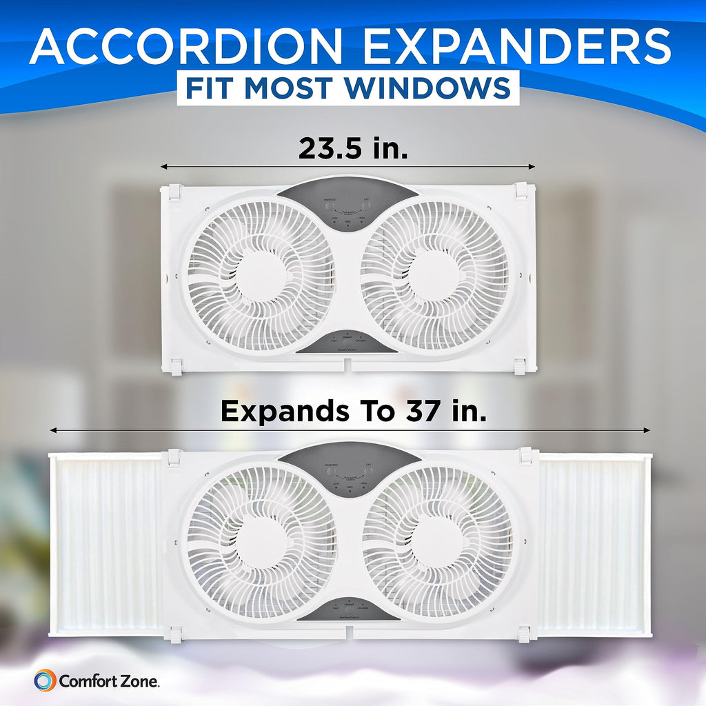 9-Inch Smart WiFi Twin Window Fan with App & Voice Control F4459