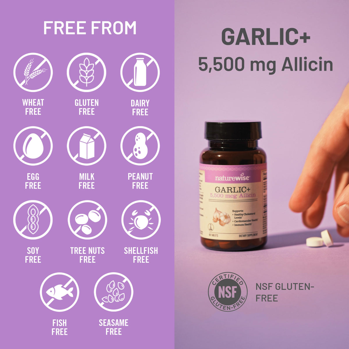 Garlic Extract 5,500 mcg Vegan Tablets 60 Count Q8958
