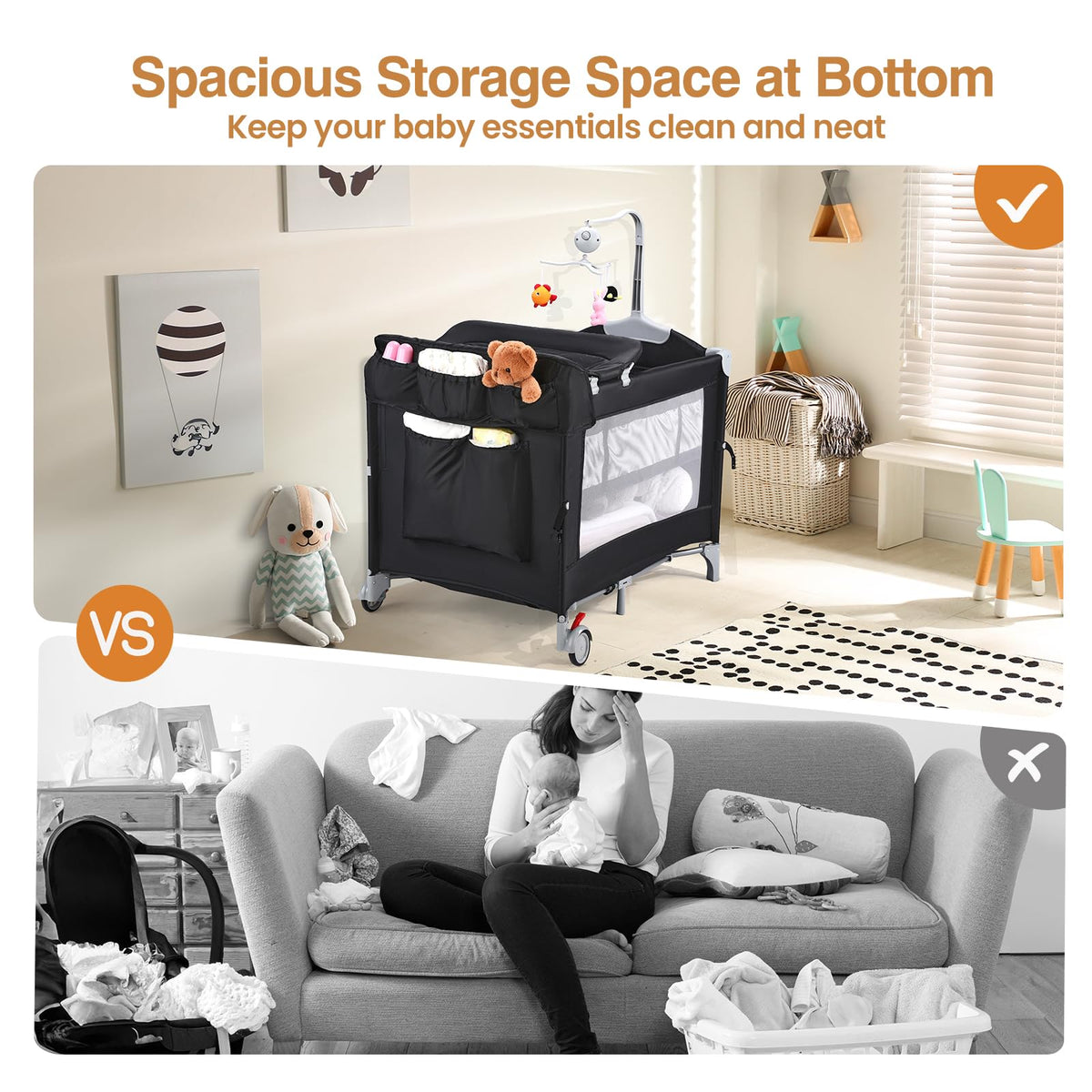 5-in-1 Pack and Play with Bassinet and Changing Table S852912