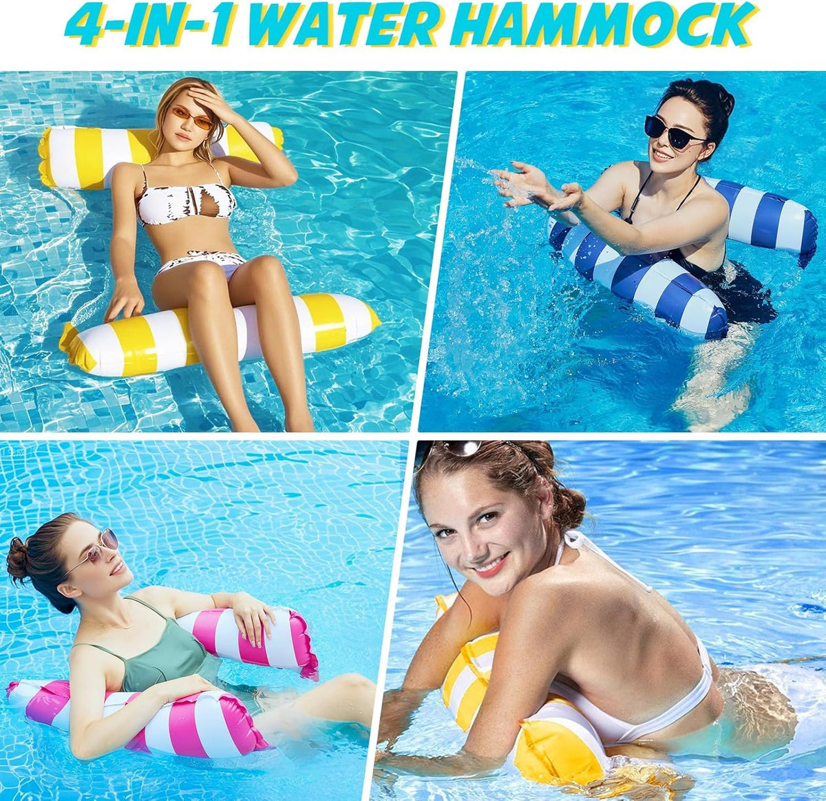 Inflatable Pool Float Hammock with Headrest & Footrest R6425