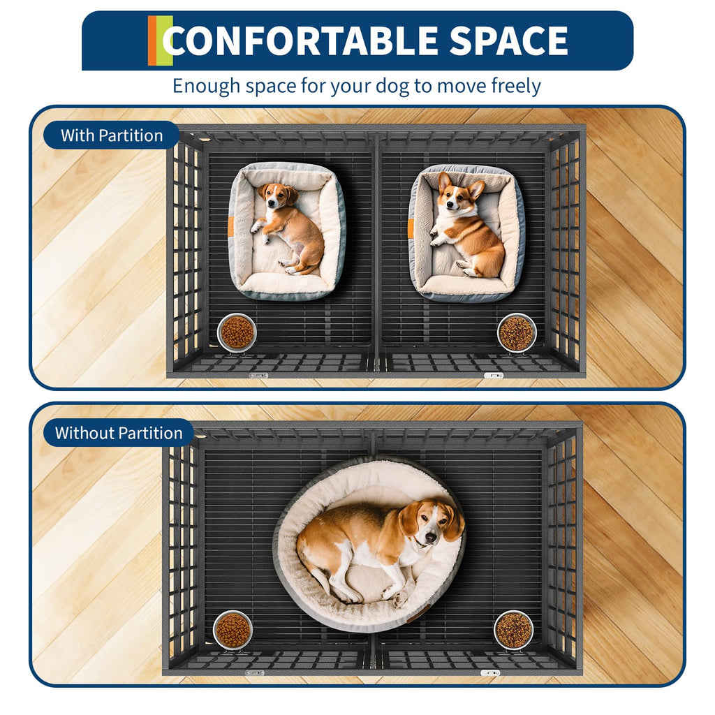 48 inch Heavy Duty Metal Dog Crate with 2 Door I21025