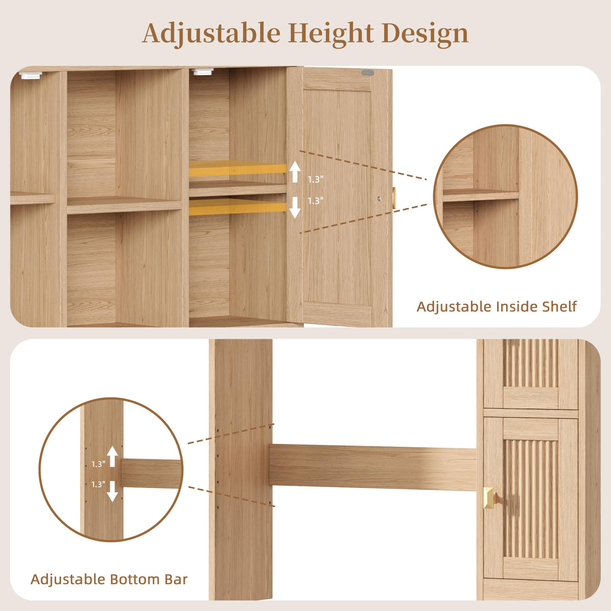 Over The Toilet Storage Cabinet with 4 Doors J267