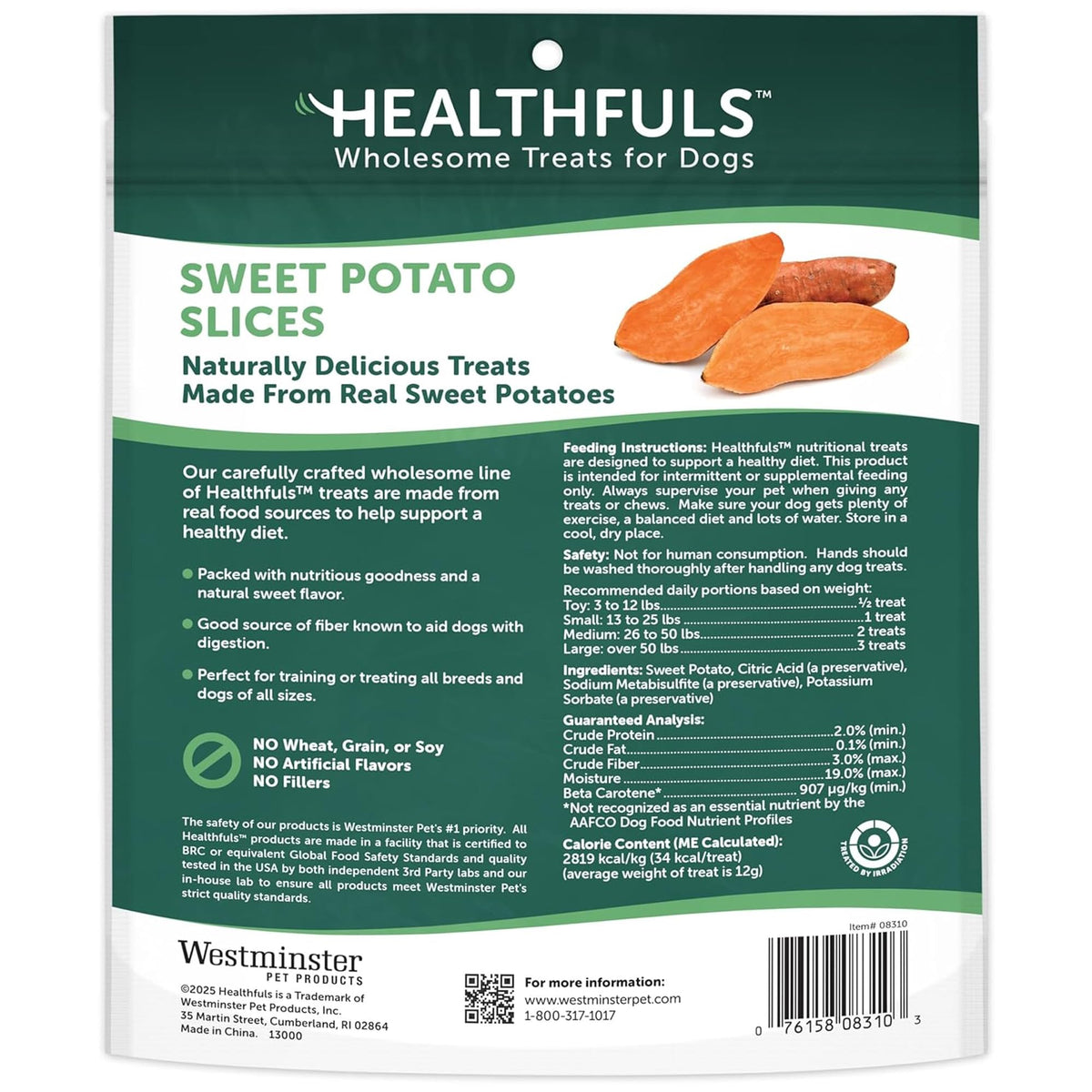 Dried Sweet Potato Slices Dog Treats 16 oz Z3000