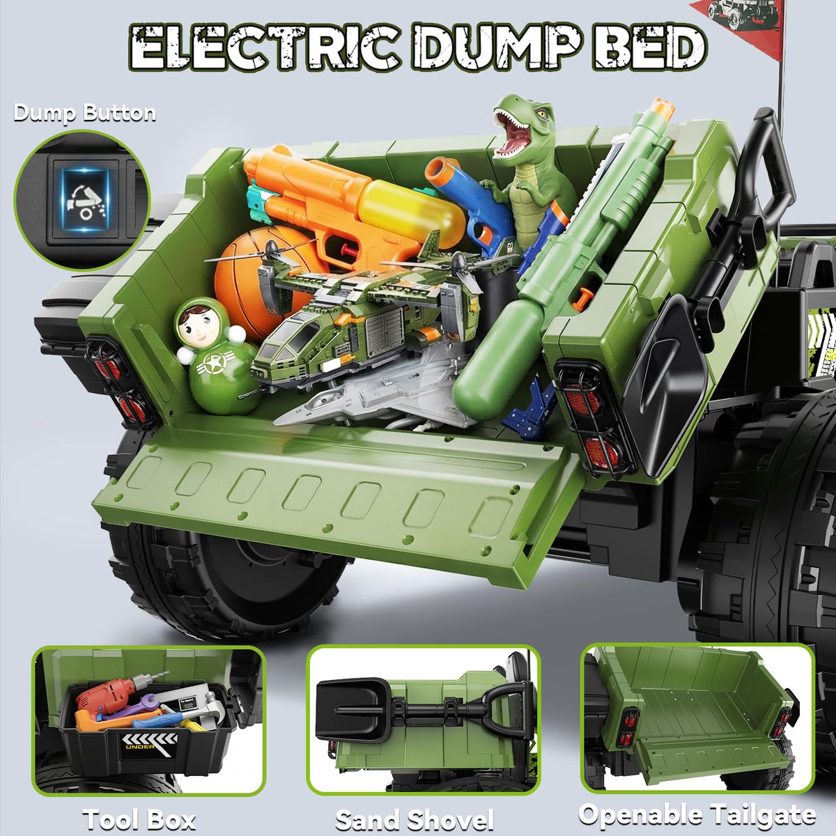 24V 4WD 2-Seater Ride on Dump Truck V795996