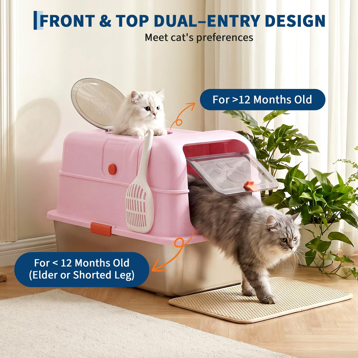 Fully Enclosed Stainless Steel Cat Litter Box with Lid Y8040