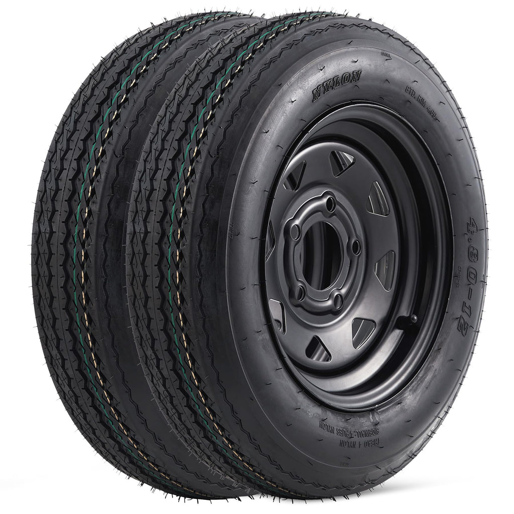 4.80-12 Trailer Tires with 12 in Rims, 2 Pack B5125