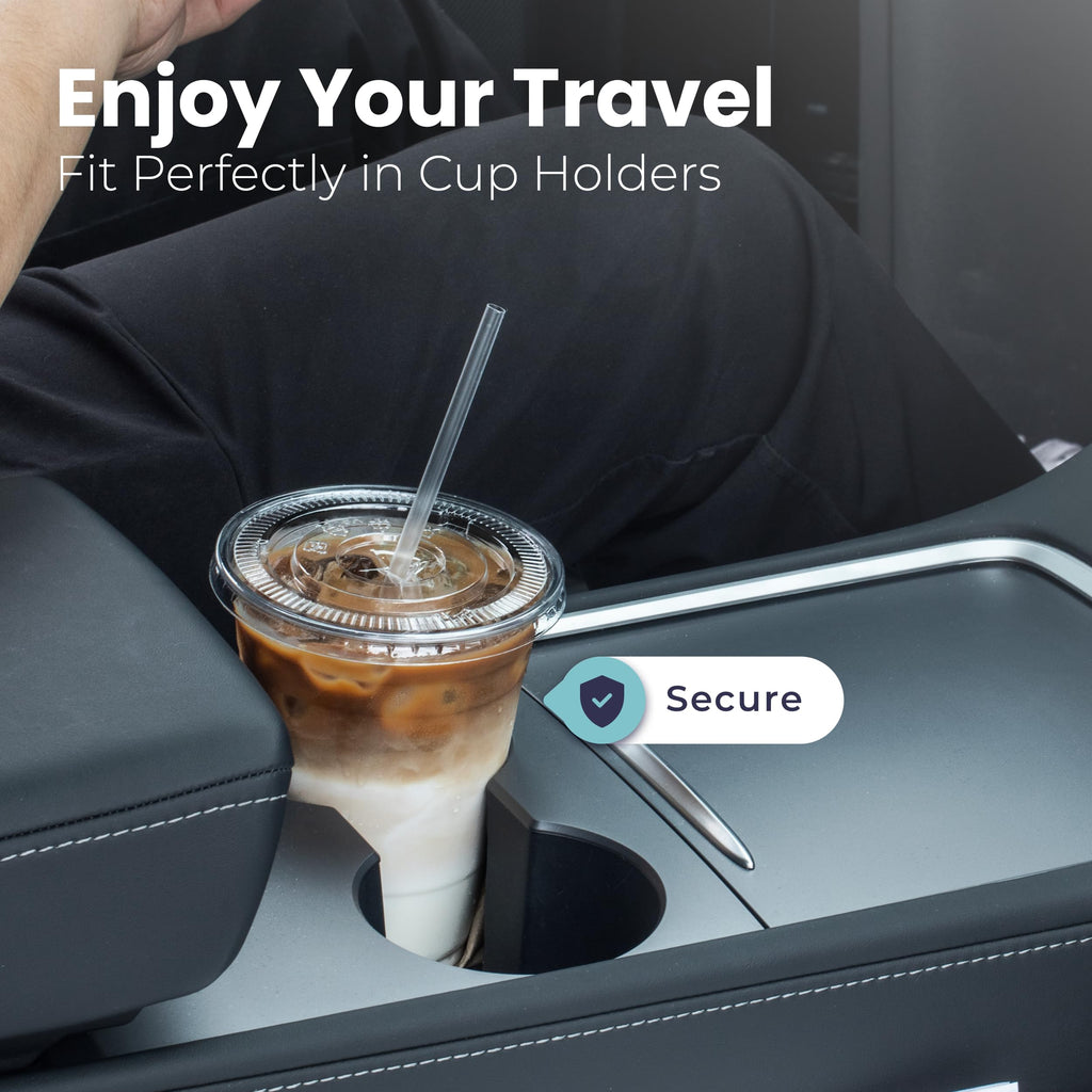 12 oz Clear Plastic Cups with Lids and Straws X46326