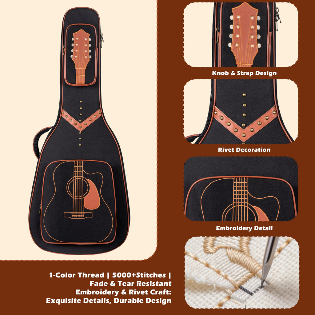 40/41/42" Waterproof PU Leather Acoustic Guitar Bag S4201