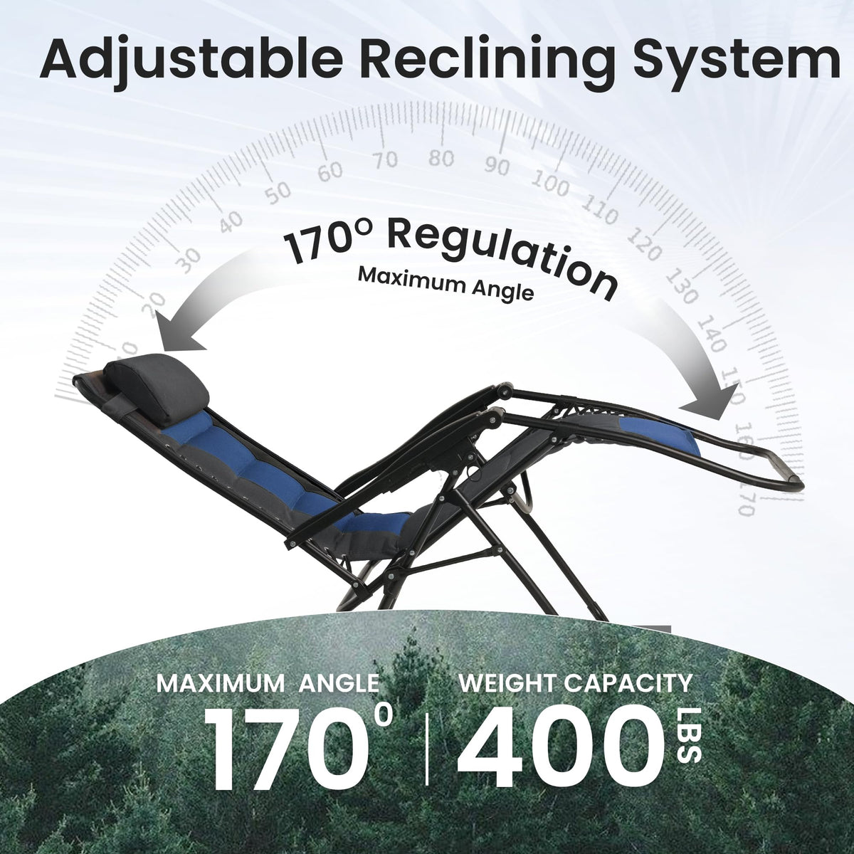 Oversized Zero Gravity Chair 2 Pack Black Blue K912