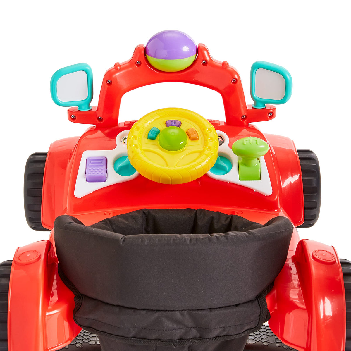 2-in-1 Baby Push Walker with Wheels, Seated or Walk-Behind, Racer Red E407