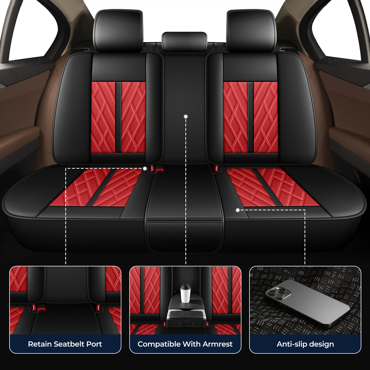 Leather Full Set 5 Seats Seat Covers Z6422