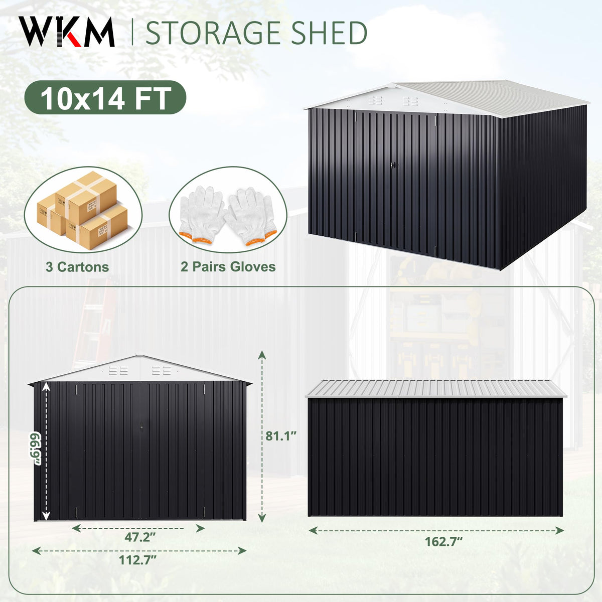 10x14 FT Outdoor Storage Shed B371