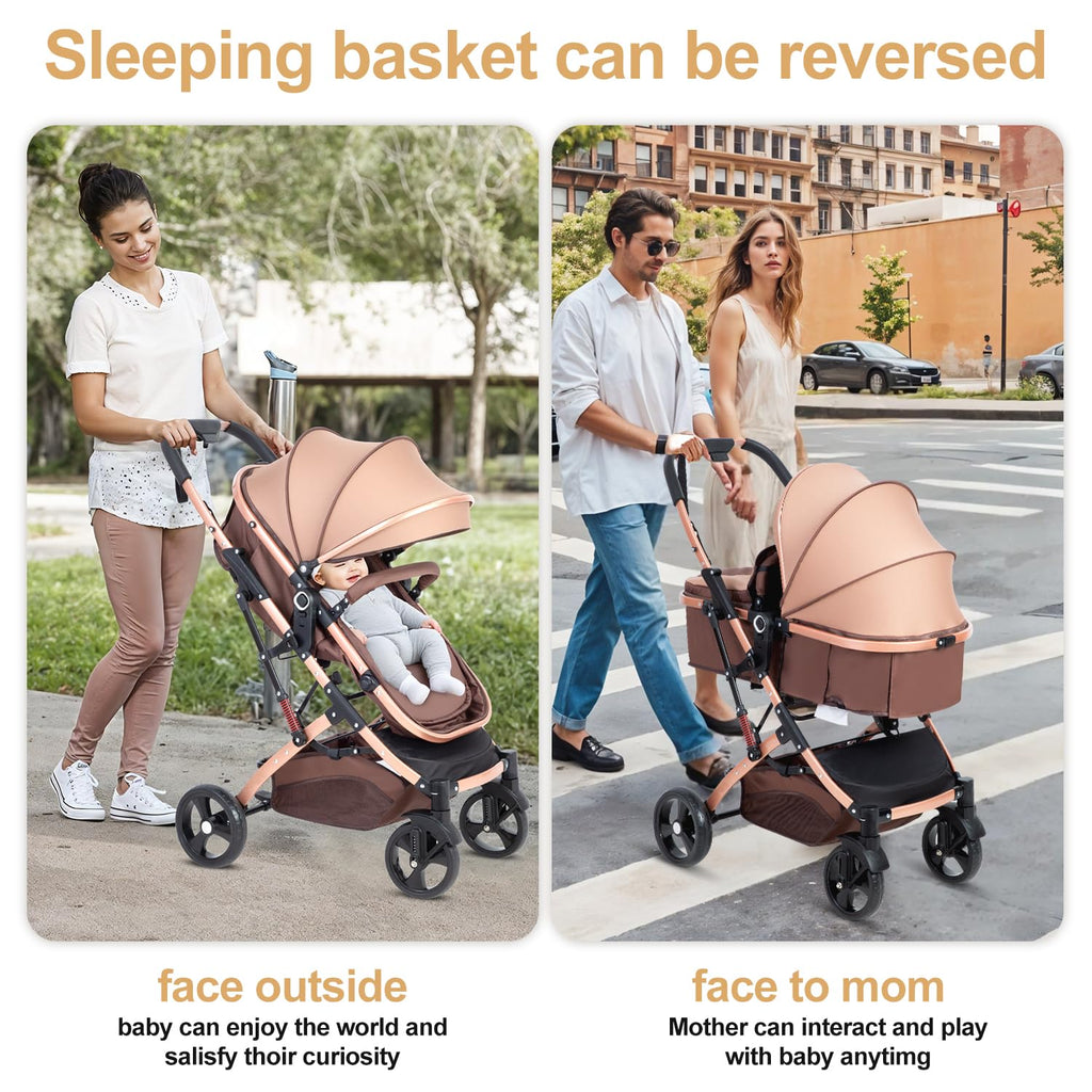 2 in 1 Foldable Baby Stroller with Adjustable Canopy T90242