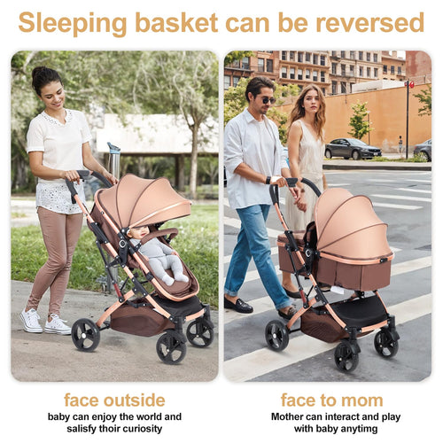 2 in 1 Foldable Baby Stroller with Adjustable Canopy T90242
