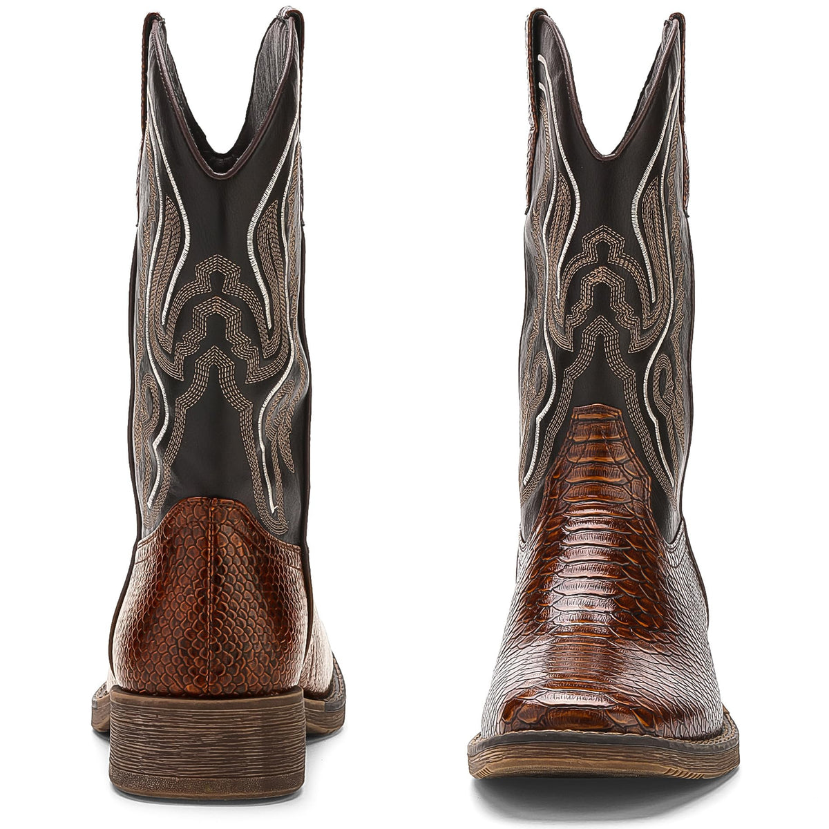 Faux Snake Skin Western Boots with Embroidery G790