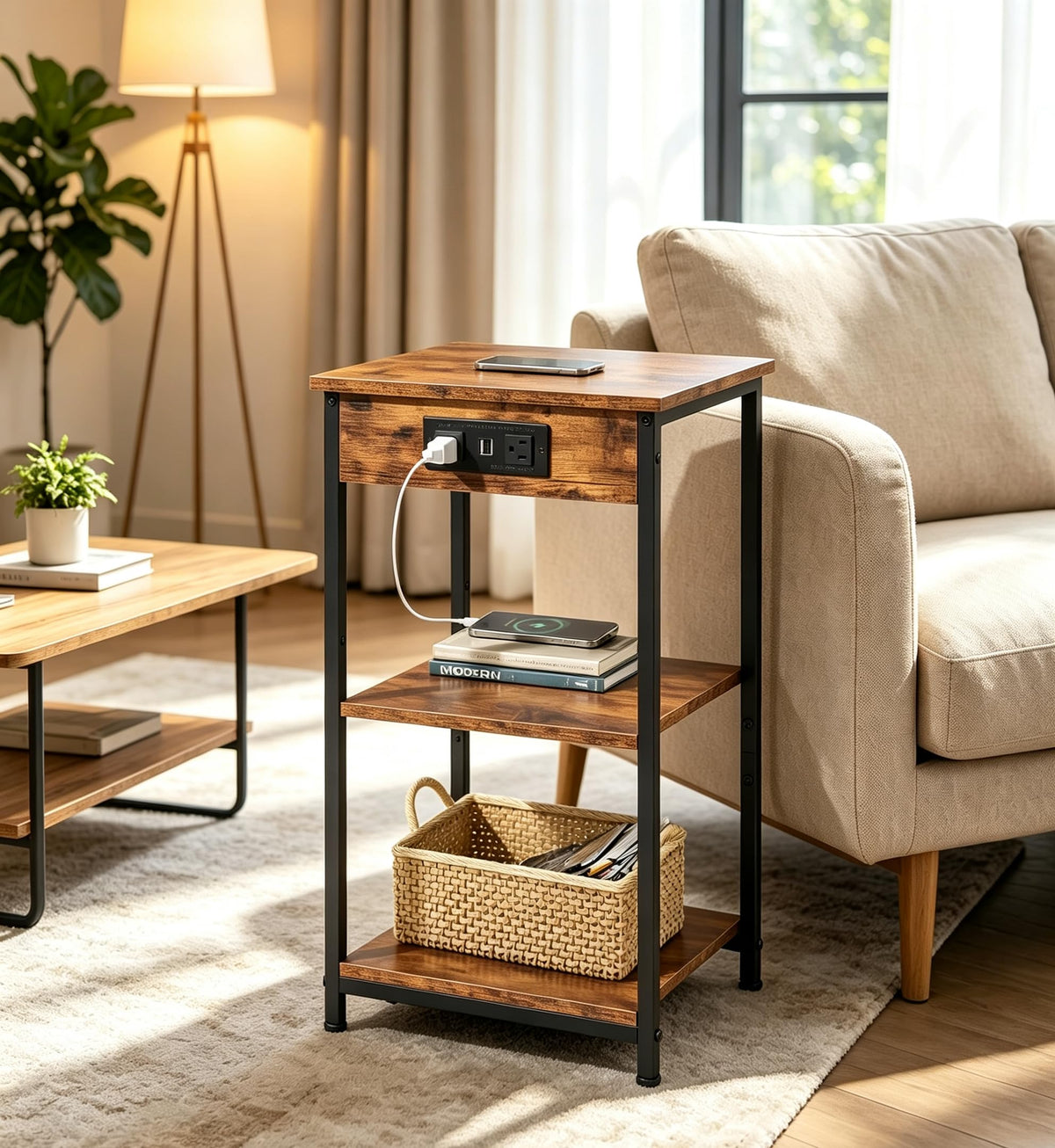 End Table with Charging Station E291267