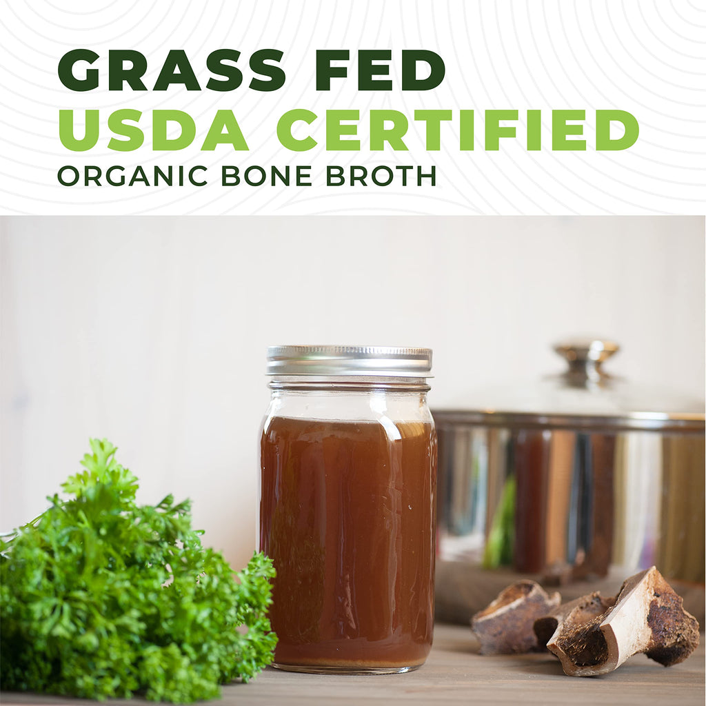 Organic Grass Fed Beef Bone Broth Protein Powder 16oz D645